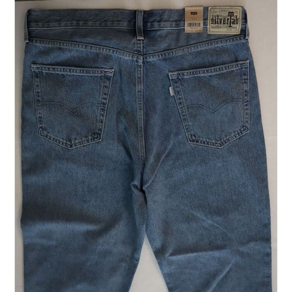 Levi's SilverTab Men's Sz 35x32 Blue Denim Tapered Leg Loose Fit Jeans $80 - Picture 4 of 6